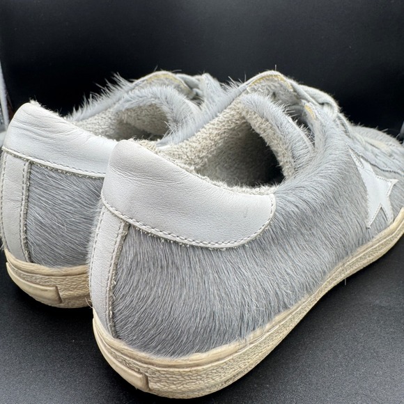 The Shoe Box Womens 8.5 Grey Genuine Calf Hair Sneakers Made in Italy Low Top - Picture 10 of 14